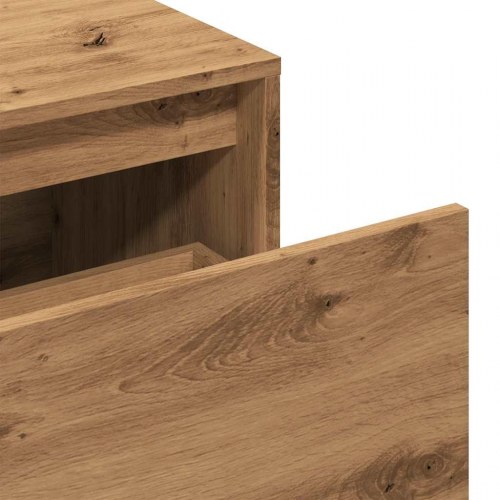 Entrébænk med opbevaring 80×40×45 cm - spånplade i artisan eg