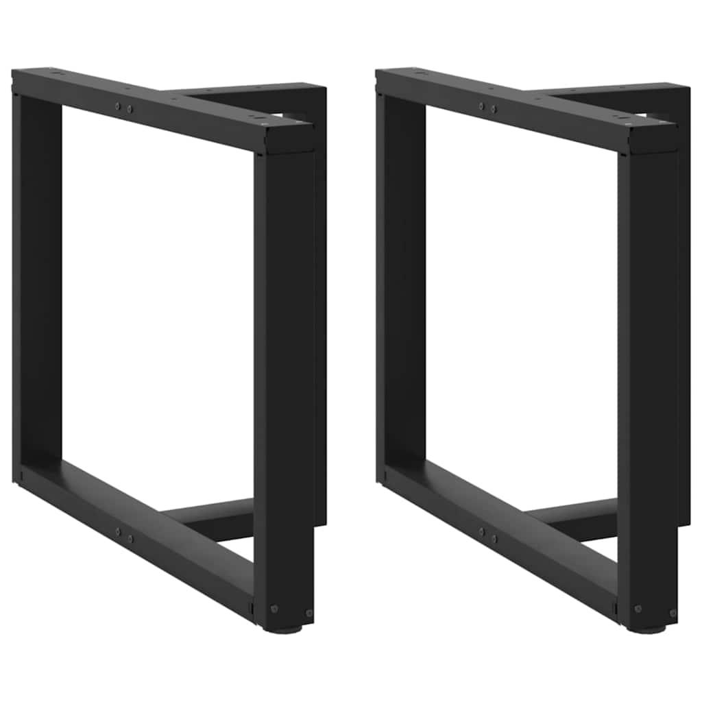 Spisebordsben T Formet 2 Stk 100x35x72 73 Cm Stål Sort