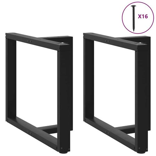 Spisebordsben T-formet 2 stk 100x35x(72-73) cm stål sort