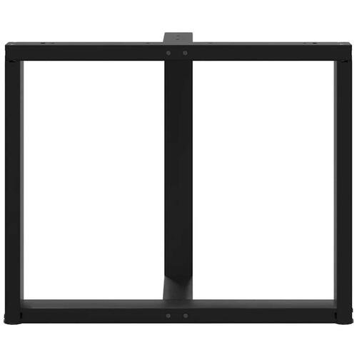 Spisebordsben T-formet 2 stk 100x35x(72-73) cm stål sort
