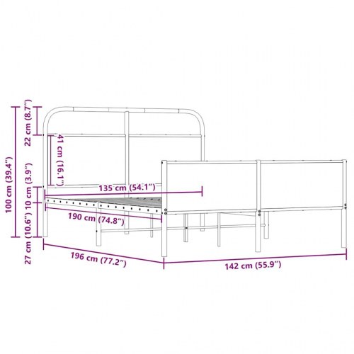 Sengeramme 135 x 190 cm uden madras - sonoma-eg