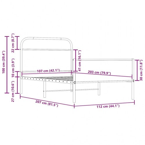 Sengeramme 107 x 203 cm uden madras - sonoma-eg