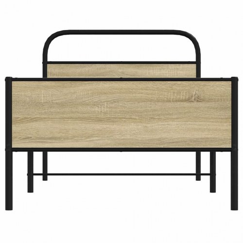 Sengeramme 90x200 cm med lamelbund - sonoma-eg