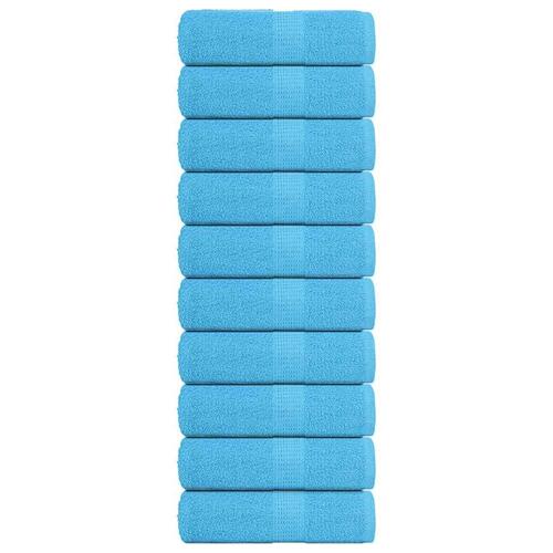 Håndklæder 10 stk. 30x30 cm 360 g/m2 100 % bomuld turkis