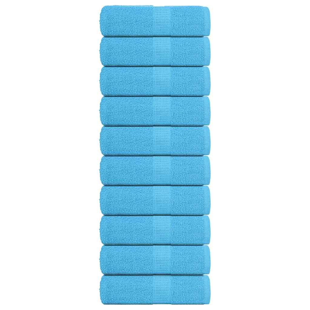Håndklæder 10 stk. 30x30 cm 360 g/m2 100 % bomuld turkis