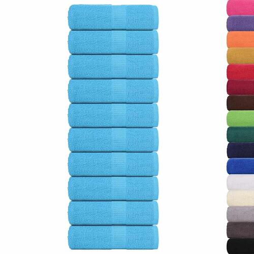 Håndklæder 10 stk. 30x30 cm 360 g/m2 100 % bomuld turkis