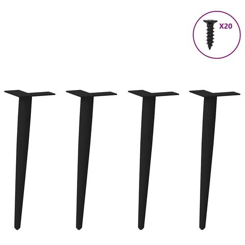 Sofabordben konisk form 4 stk. 30-31 cm stål sort