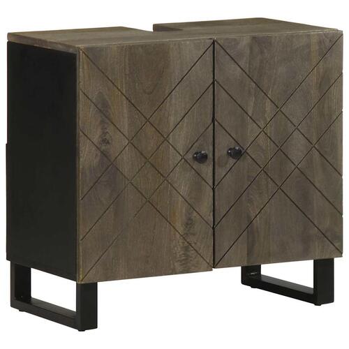 Vaskeskab sort 62x33x58 cm massivt mangotræ