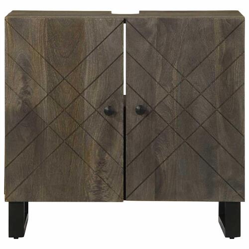 Vaskeskab sort 62x33x58 cm massivt mangotræ