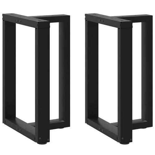 Spisebordsben T-formet 2 stk 60x35x(72-73) cm stål sort