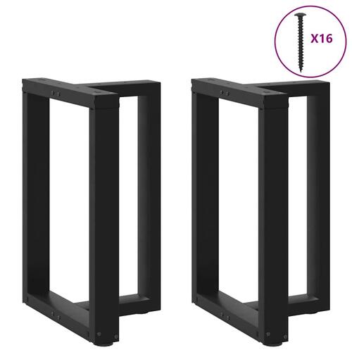 Spisebordsben T-formet 2 stk 60x35x(72-73) cm stål sort