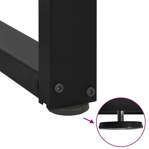 Spisebordsben T-formet 2 stk 60x35x(72-73) cm stål sort