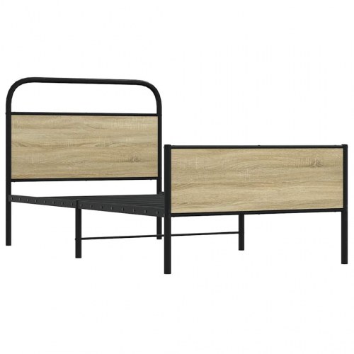 Sengeramme 100 x 200 cm med hovedgærde - sonoma-eg