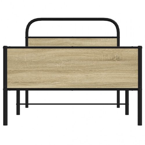 Sengeramme 100 x 200 cm med hovedgærde - sonoma-eg