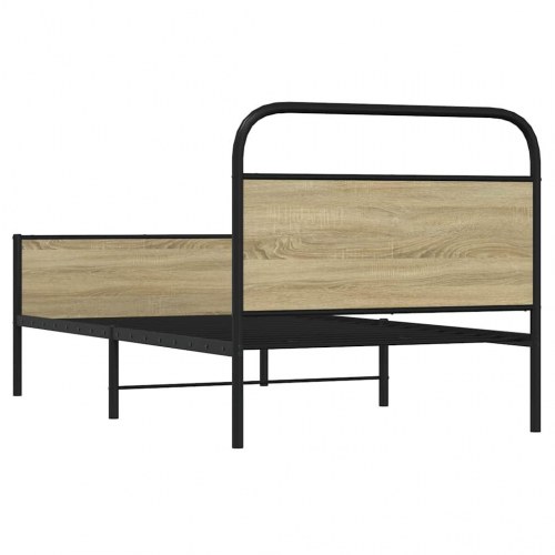 Sengeramme 100 x 200 cm med hovedgærde - sonoma-eg