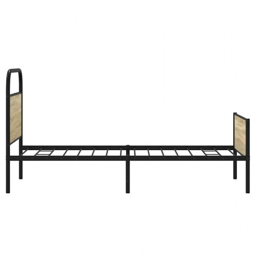 Sengeramme 75×190 cm - stål og konstrueret træ i sonoma-eg