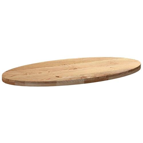 Bordplade 120x60x4 cm massivt egetræ oval