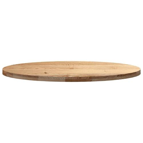 Bordplade 120x60x4 cm massivt egetræ oval