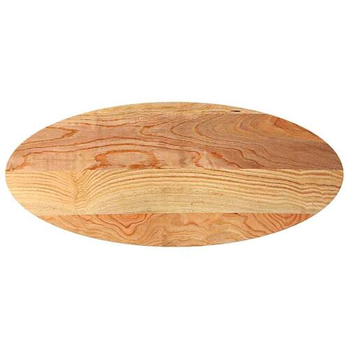 Bordplade 140x60x2 cm massivt egetræ oval lysebrun