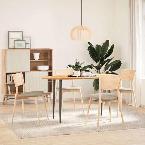 Bordplade 140x60x2 cm massivt egetræ oval lysebrun