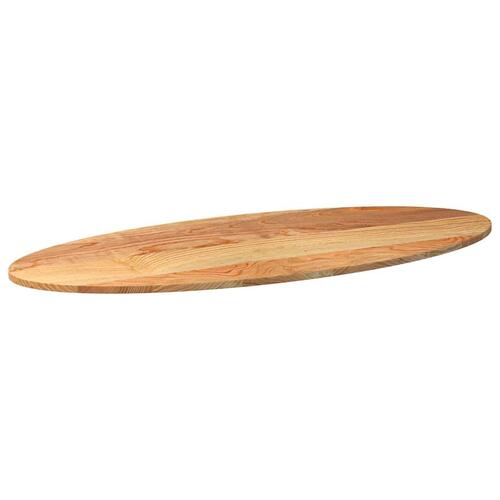 Bordplade 140x60x2 cm massivt egetræ oval lysebrun