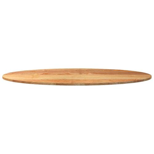Bordplade 140x60x2 cm massivt egetræ oval lysebrun