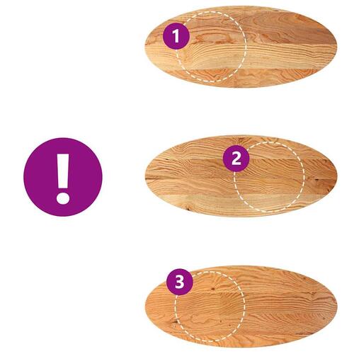 Bordplade 140x60x2 cm massivt egetræ oval lysebrun