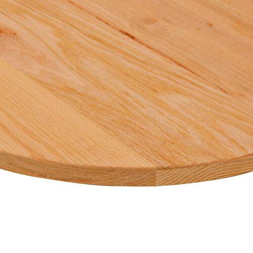 Bordplade 140x60x2 cm massivt egetræ oval lysebrun