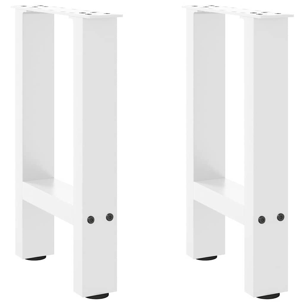 Sofabordsben hvide 2 stk. 38 x (42-43) cm stål
