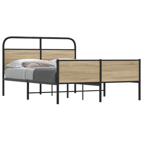 Sengeramme 120 x 190 cm med lamelbund - sonoma-eg