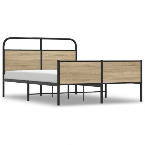 Sengeramme 120 x 190 cm med lamelbund - sonoma-eg