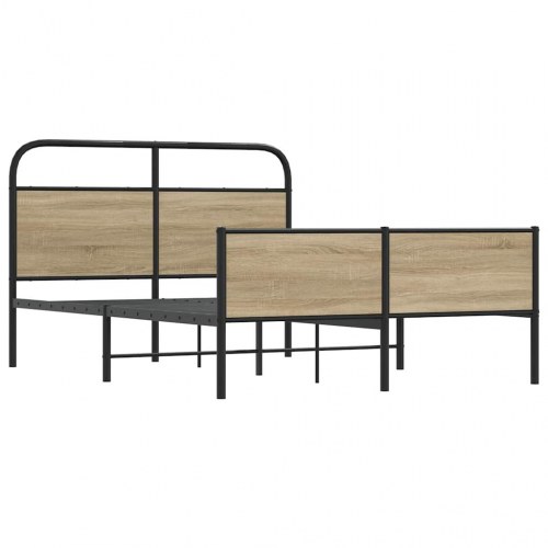 Sengeramme 120 x 190 cm med lamelbund - sonoma-eg