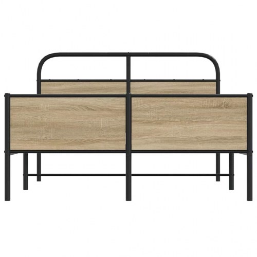 Sengeramme 120 x 190 cm med lamelbund - sonoma-eg