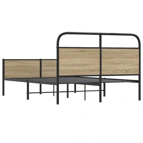 Sengeramme 120 x 190 cm med lamelbund - sonoma-eg