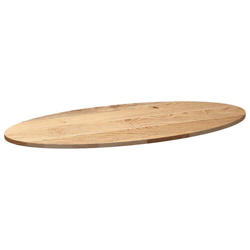 Bordplade 120x60x2 cm massivt egetræ oval