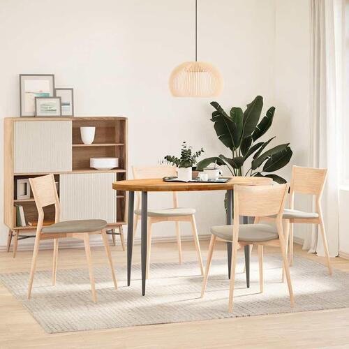 Bordplade 120x60x4 cm massivt egetræ oval lysebrun