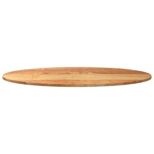 Bordplade 120x60x2 cm massivt egetræ oval lysebrun