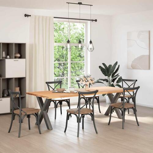 Spisebordsben X-formet 2 stk. 70x(72-73) cm stål antracitgrå