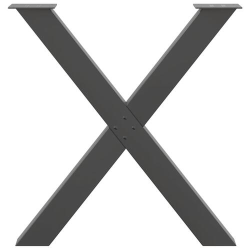 Spisebordsben X-formet 2 stk. 70x(72-73) cm stål antracitgrå
