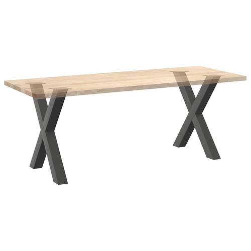 Spisebordsben X-formet 2 stk. 70x(72-73) cm stål antracitgrå