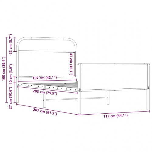 Sengeramme 107 x 203 cm - sonoma-eg