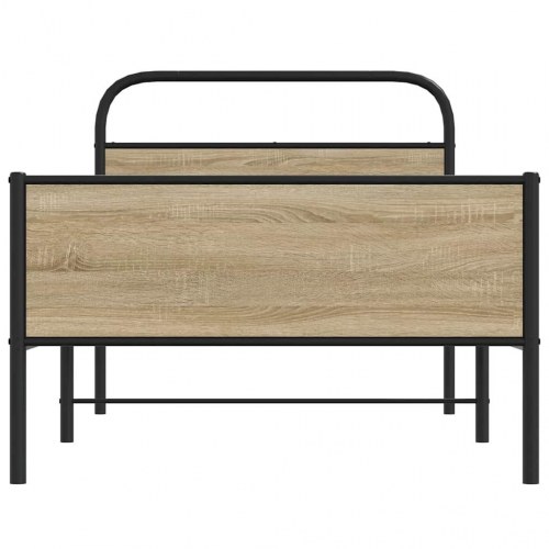 Sengeramme 100 x 190 cm med hoved- og fodgærde - sonoma-eg