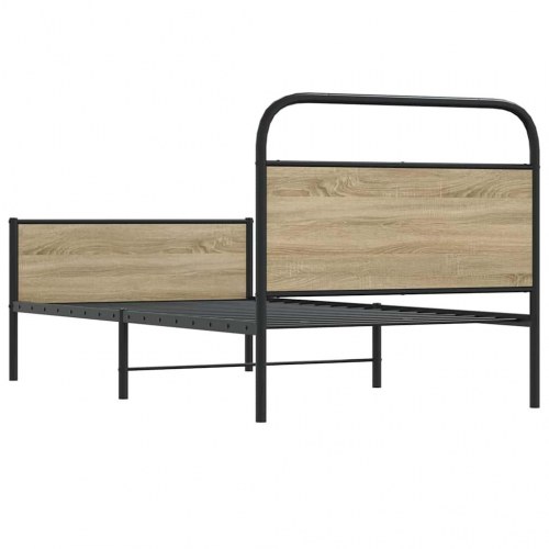 Sengeramme 100 x 190 cm med hoved- og fodgærde - sonoma-eg