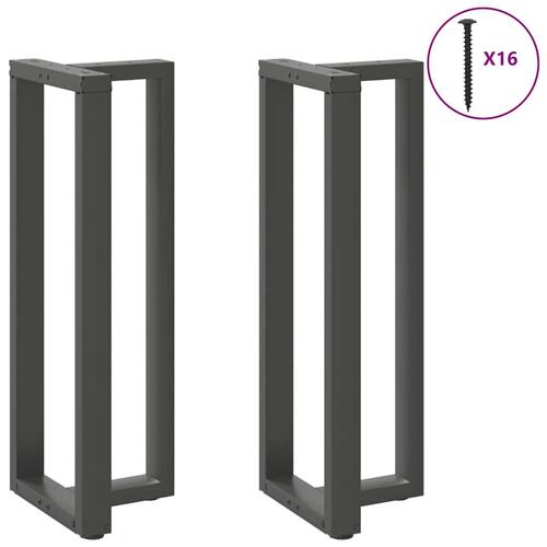 Barbordsben T-formet 2 stk 50x35x(111-112) cm stål antracitgrå