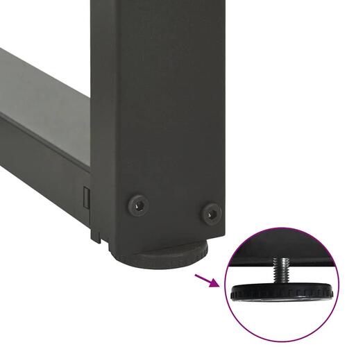 Barbordsben T-formet 2 stk 50x35x(111-112) cm stål antracitgrå