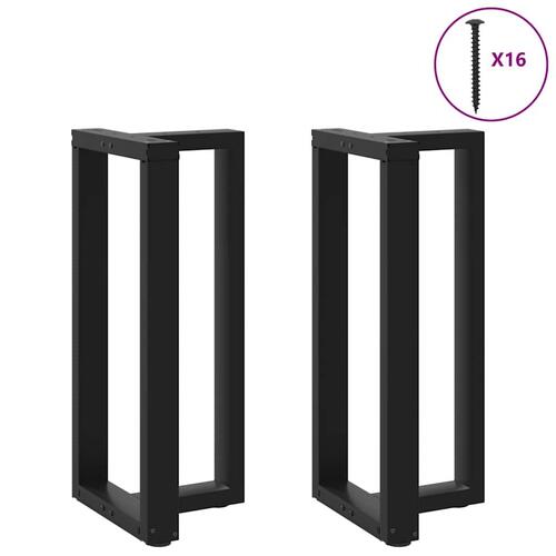 Barbordsben T-formet 2 stk 50x35x(90-91) cm stål sort