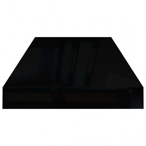 Væghylder 2 stk. 60×23,5×3,8 cm - MDF, sort højglans