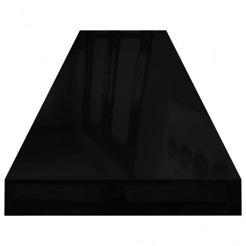 Væghylder - 4 stk. 120 × 23,5 × 3,8 cm i MDF, sort højglans