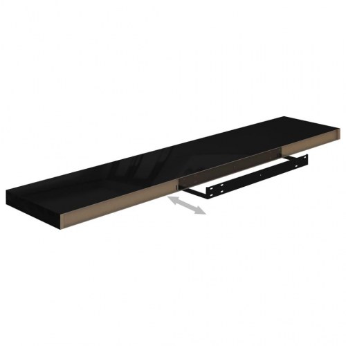 Væghylder - 4 stk. 120 × 23,5 × 3,8 cm i MDF, sort højglans
