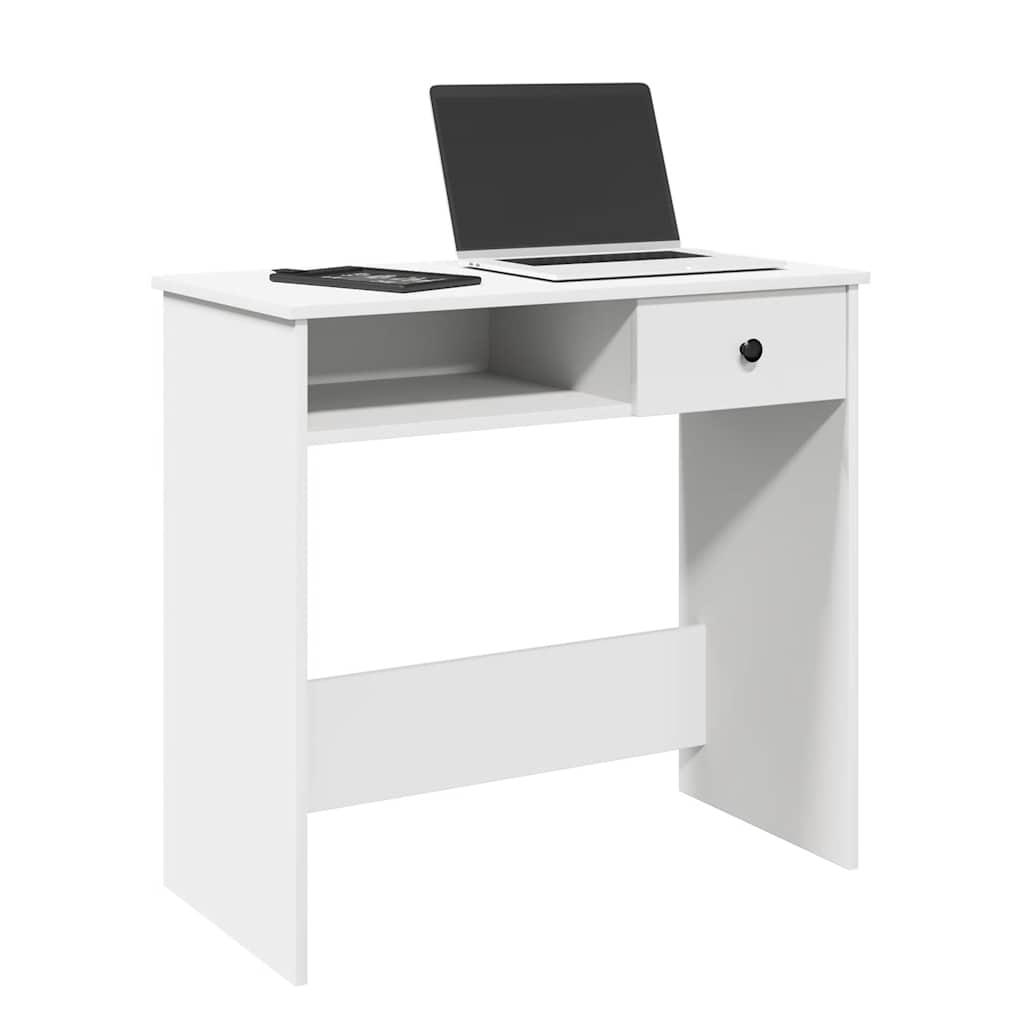 Skrivebord 80x40x75 Cm Konstrueret Træ Hvid